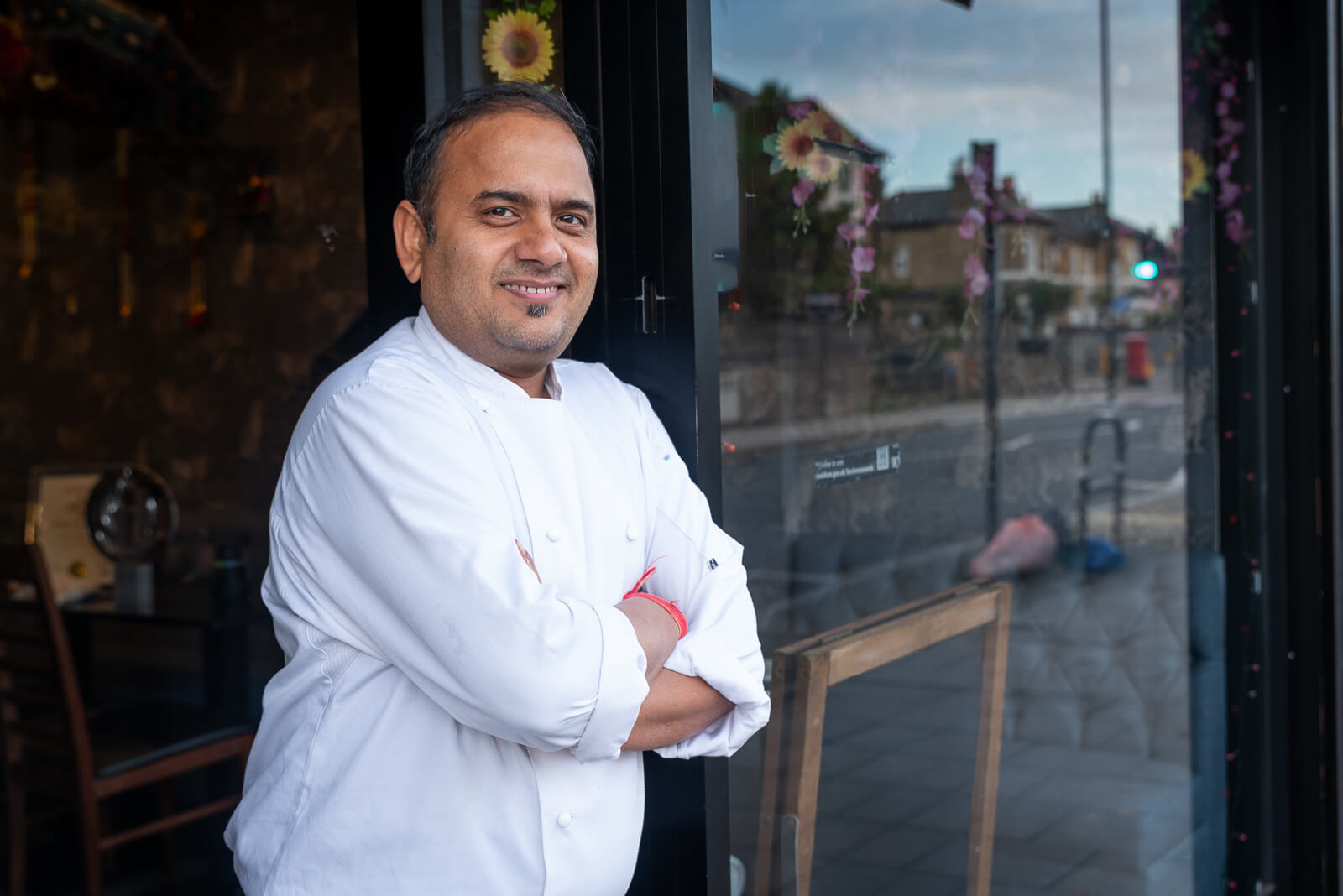 chef at doorway of restaurant in South East London